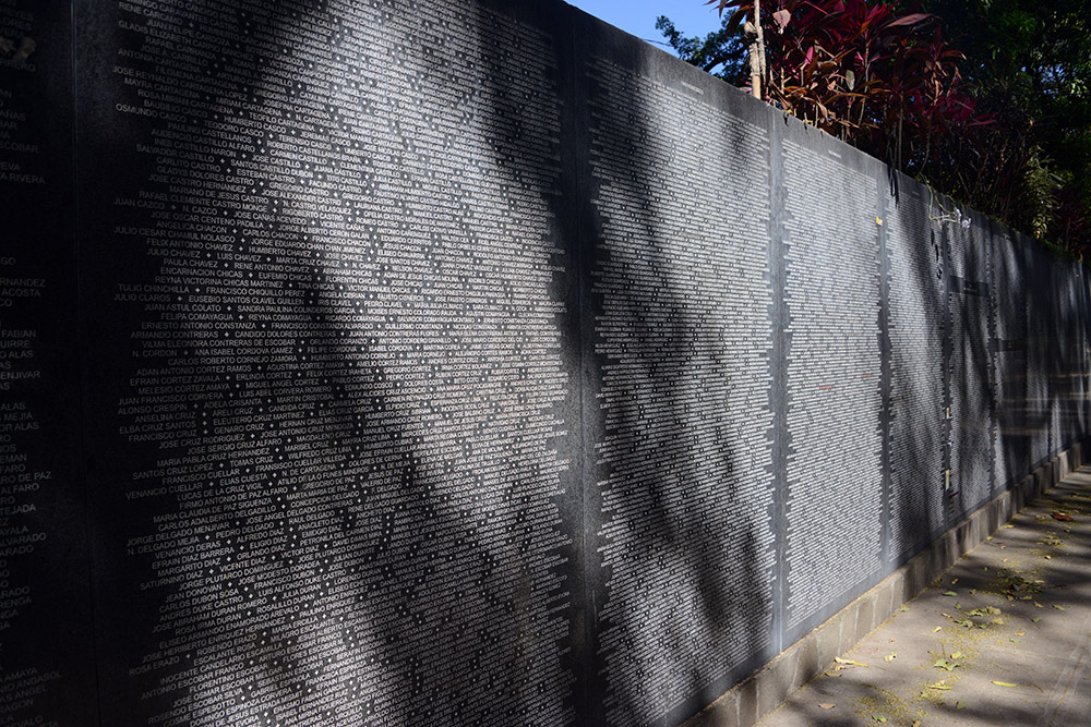 Memorial wall in San Salvador