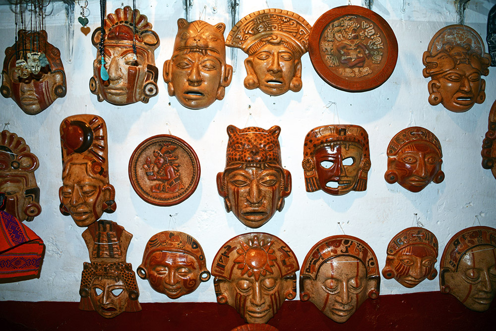 El Salvador Tazumal Maya Souvenirs Masks