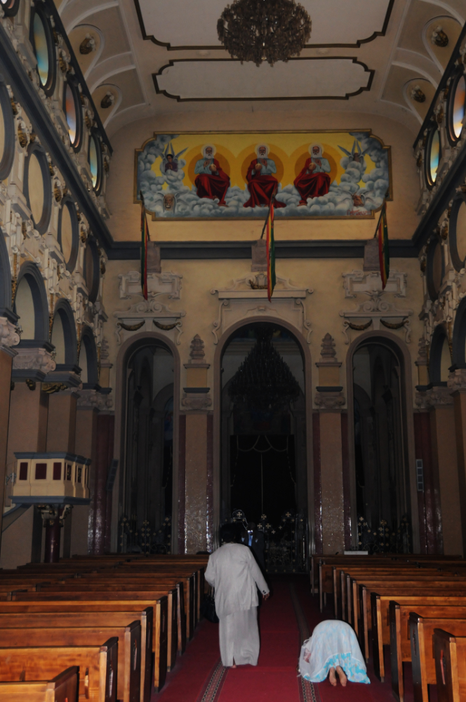 Inside Trinity Cathedral in Addis Ababa