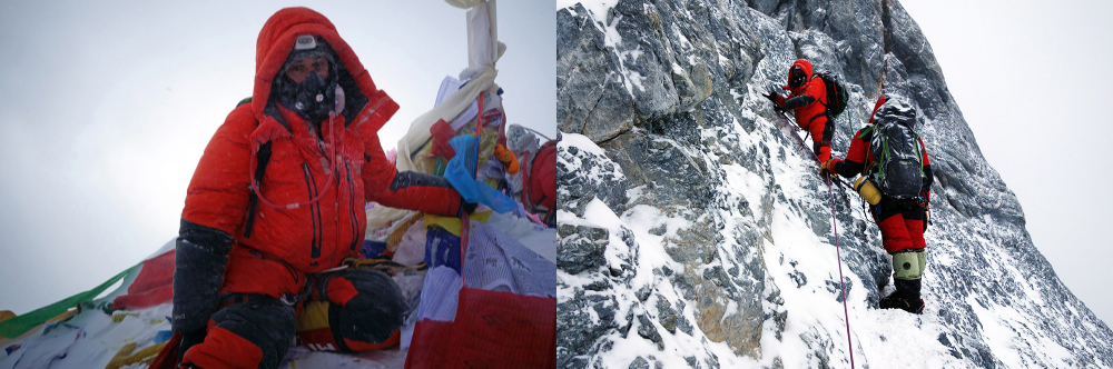 Final climb to the summit of Mount Everest from Tibet