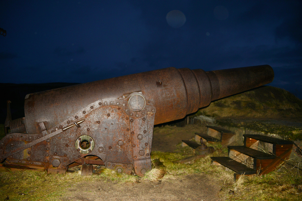 Historic coastal artillery cannon at Suomenlinna Fortress in Helsinki