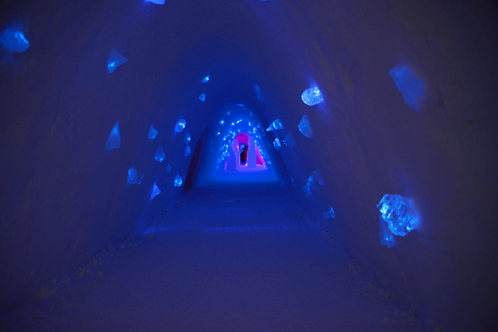 Finland Ice Hotel Village Hallway Blue