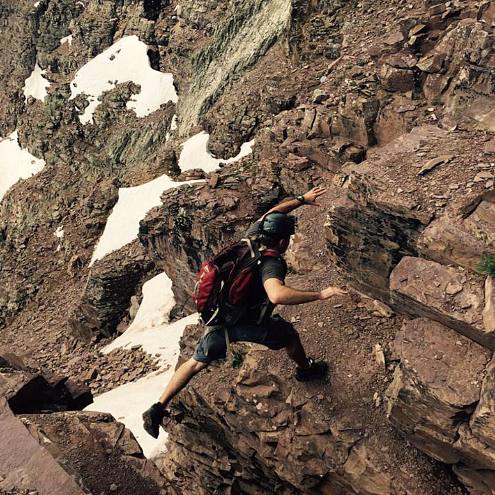 Leap of Faith on Pyramid Peak Colorado