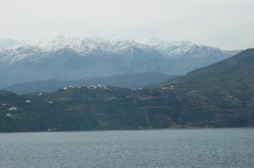 Sunset in Souda Bay Sunset over the mountains surrounding Souda Bay, Crete