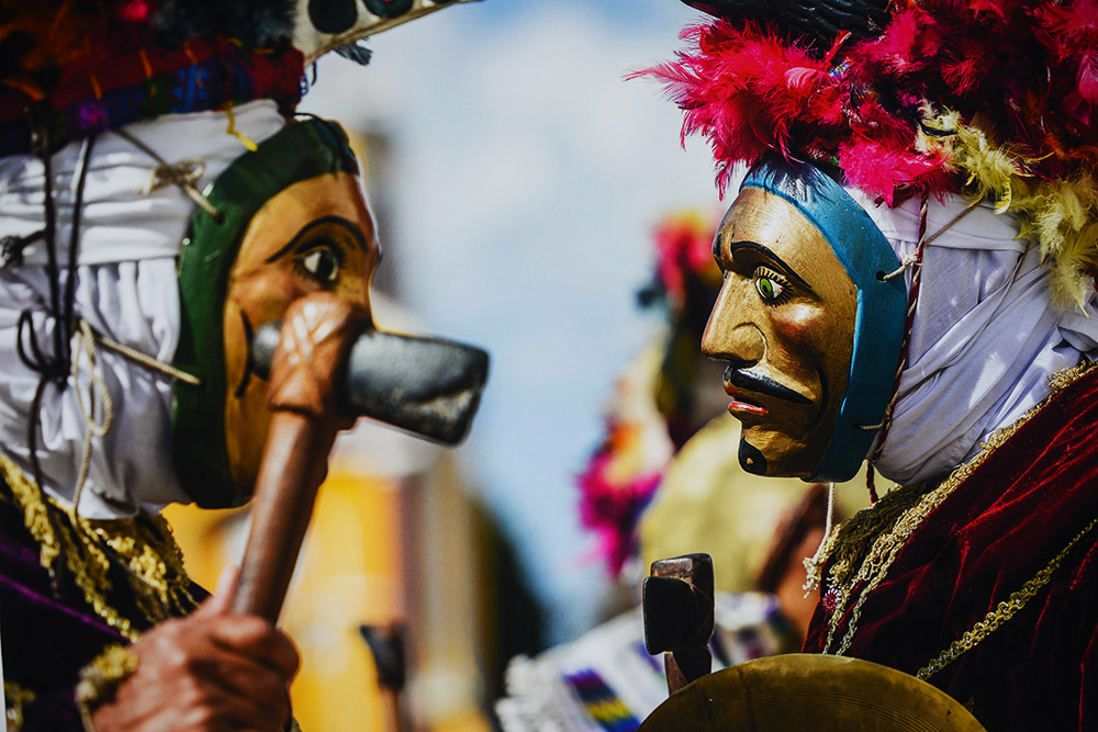 Indigenous Guatemalan woman at the Compañía de Jesús in Antigua