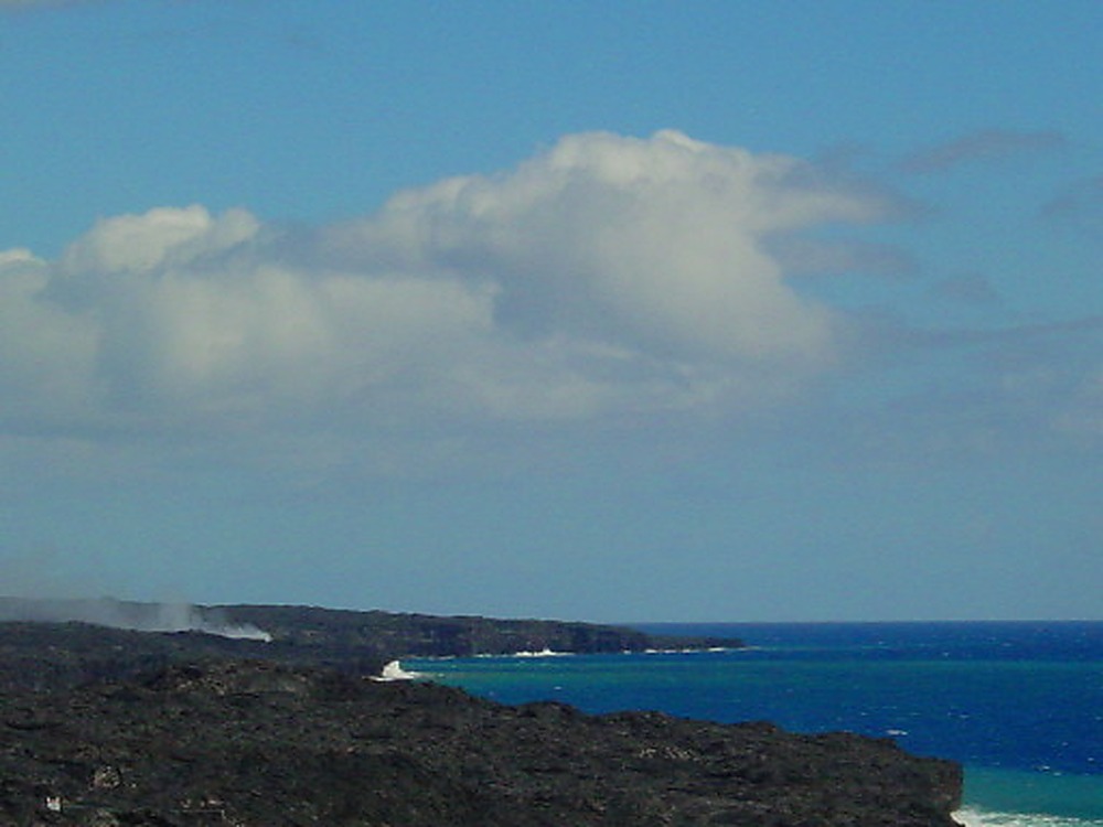 Hawaii Big Island Lava Flow Into Ocean