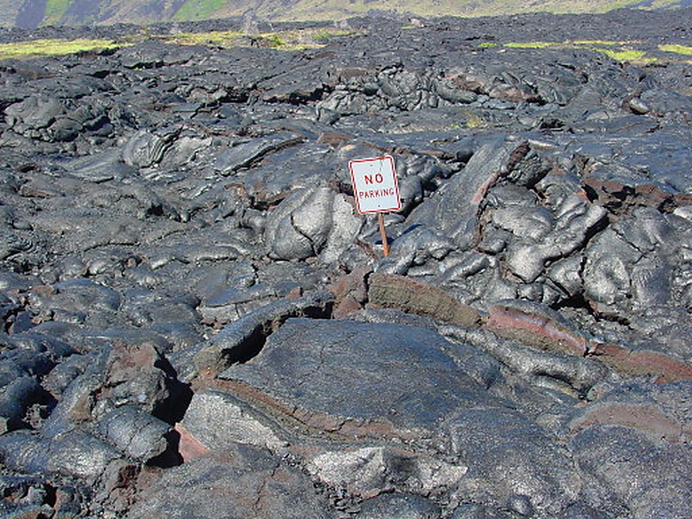Hawaii Big Island Lava Parking Sign