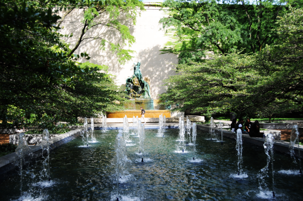Public art and fountain in Chicago