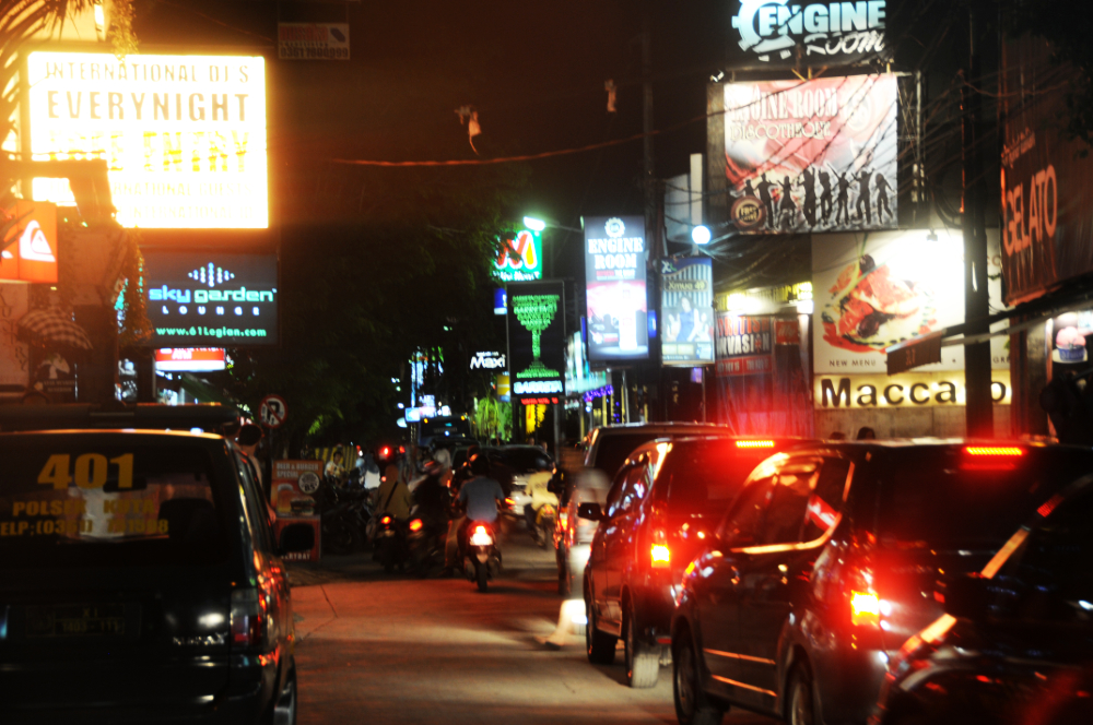 Kuta Indonesia Bali Downtown Night