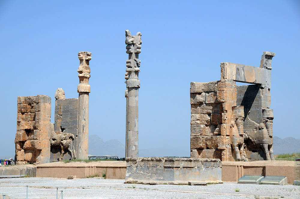 Ancient ruins at the entrance to Persepolis