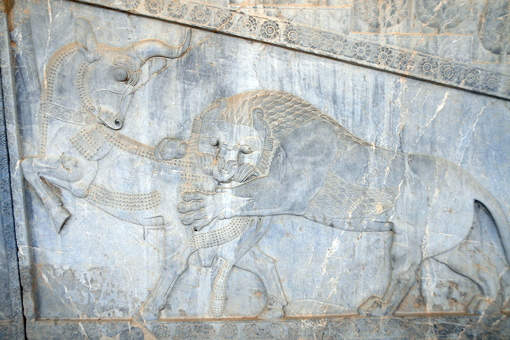 Lion and bull relief at Persepolis