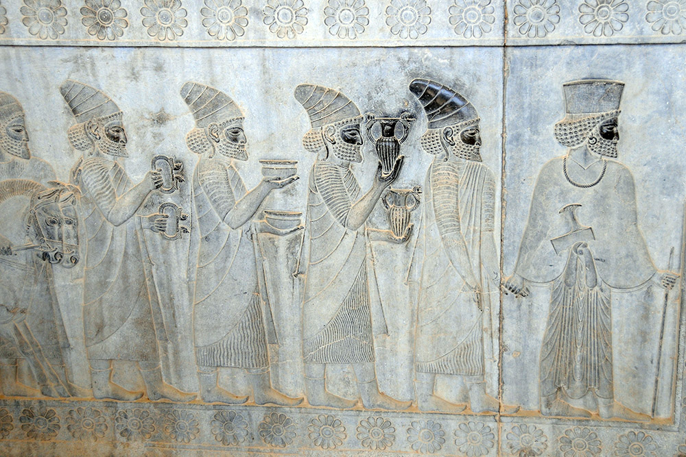 Ancient Persian relief at Persepolis