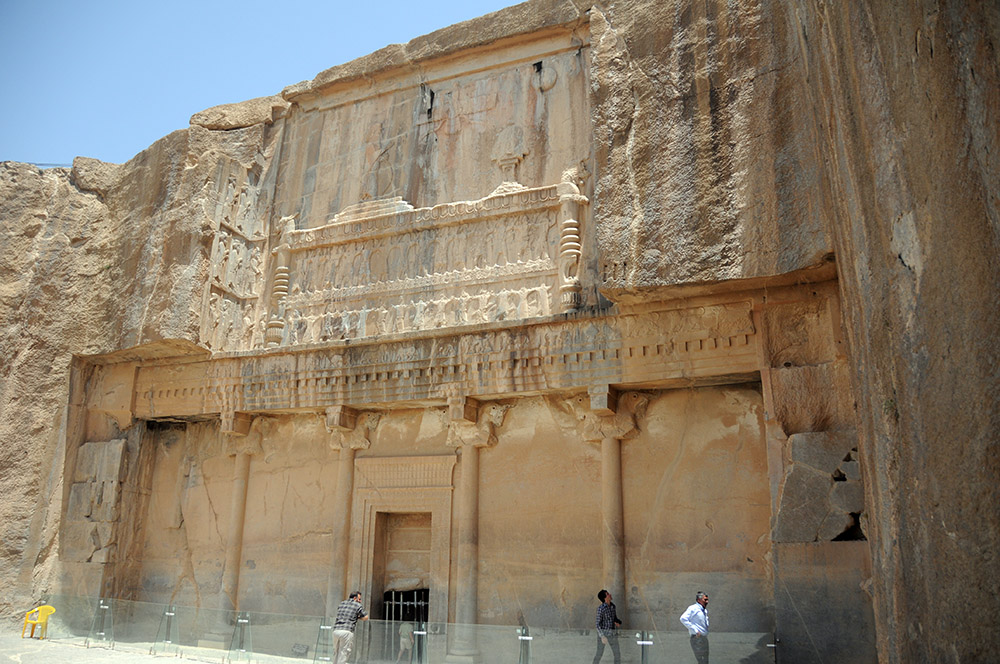 Royal tombs carved into the cliffs at Naqsh-e Rustam