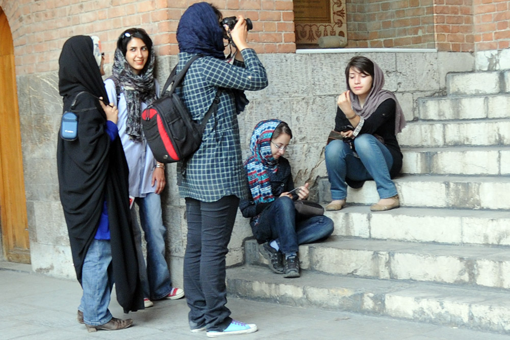 Young women in Tehran Iran