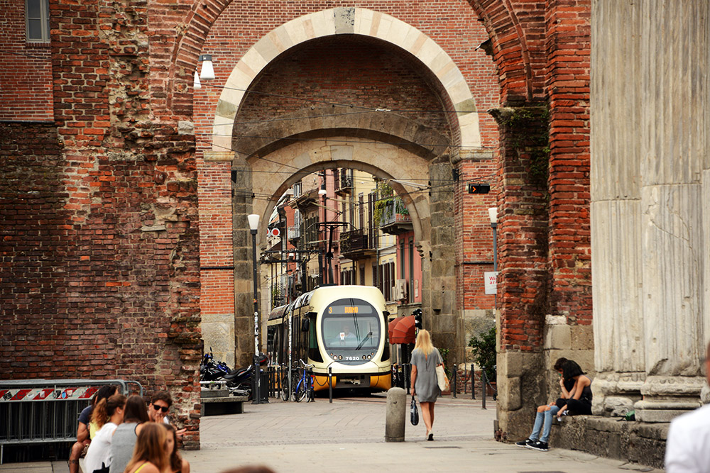 Historic tram in Milan