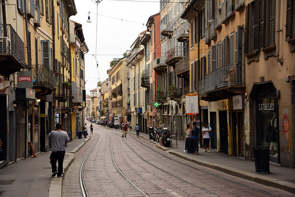 Historic street in Milan