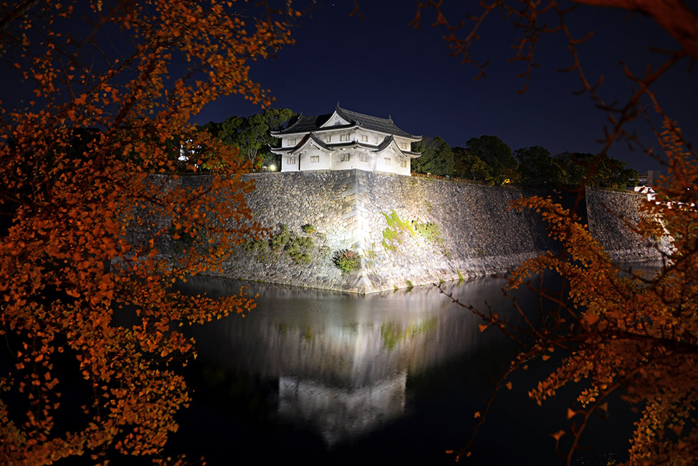 Osaka Castle Moat at Night Osaka Castle moat at night