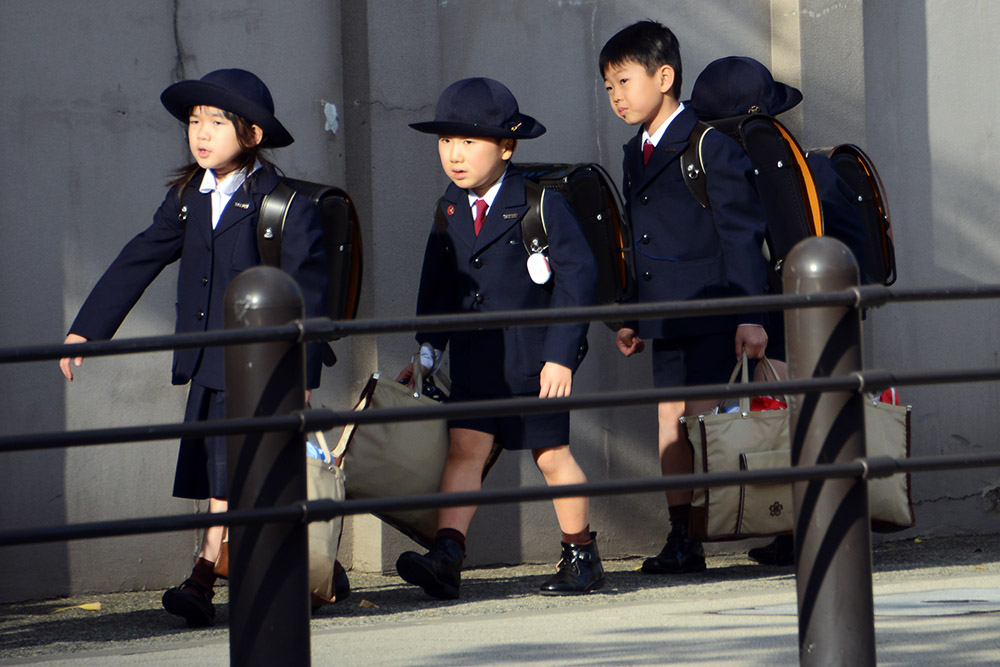 Schoolkids Schoolchildren in Osaka Japan