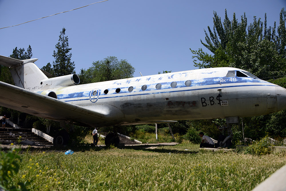 Aircraft displayed at Meerim Park in Osh