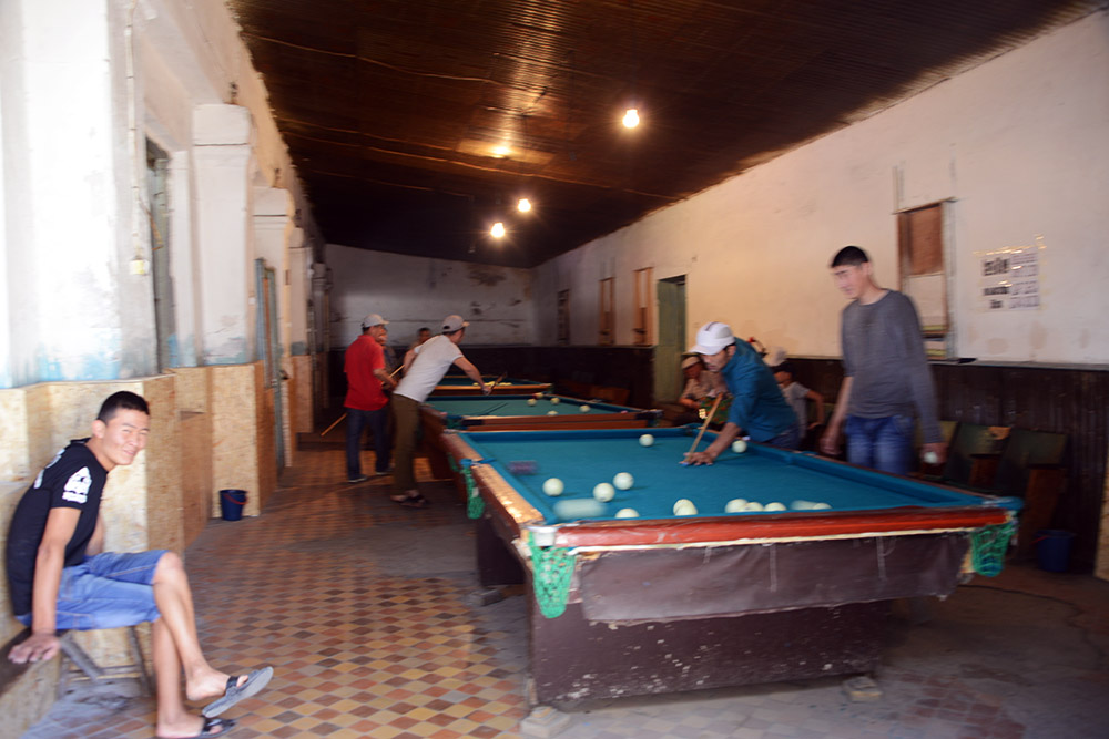 Pool hall inside the Osh Bazaar