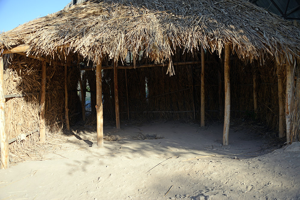 Reconstructed mountain hut at Sulaiman-Too