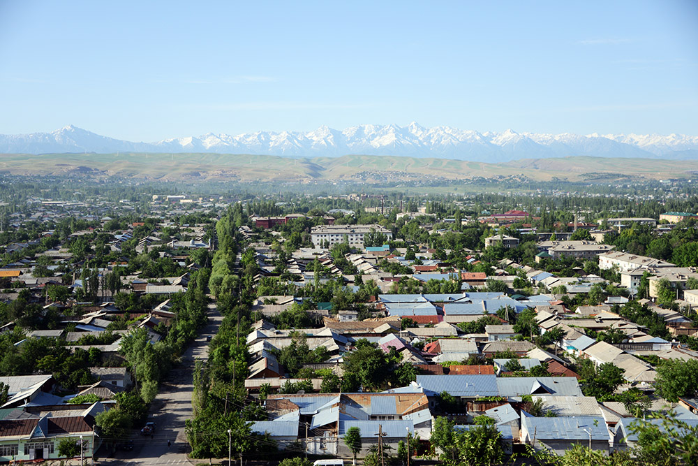 Osh and the surrounding mountains