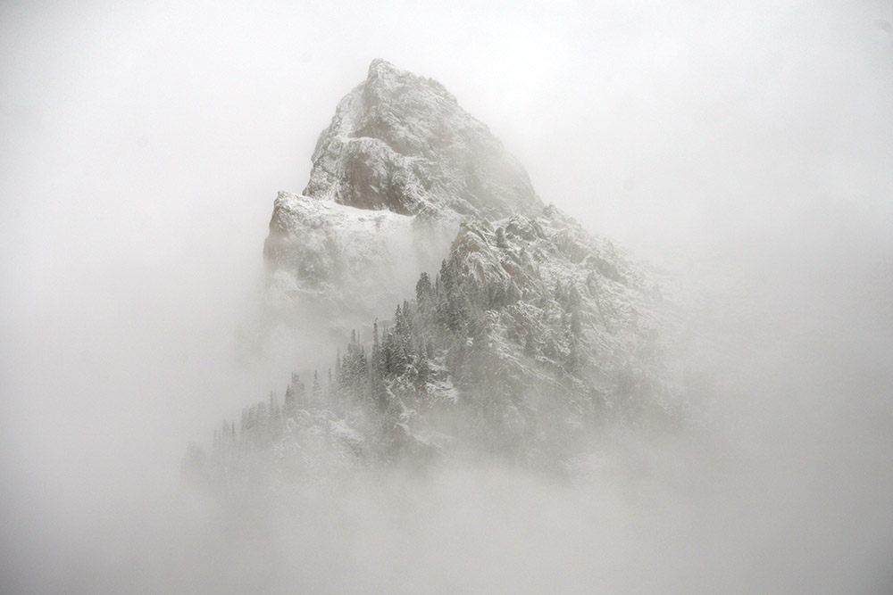 Snow covered peak in the Tian Shan Mountains