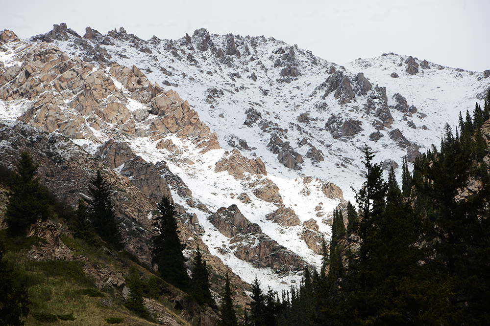 Fresh snow in the Tian Shan Mountains
