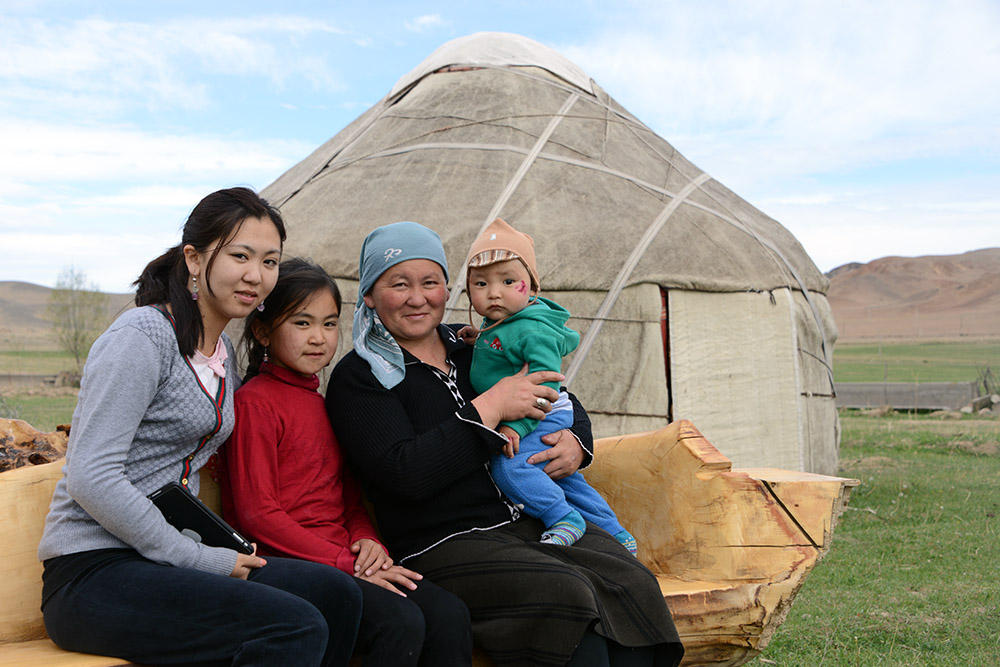 Kyrgyzstan Yurt Family