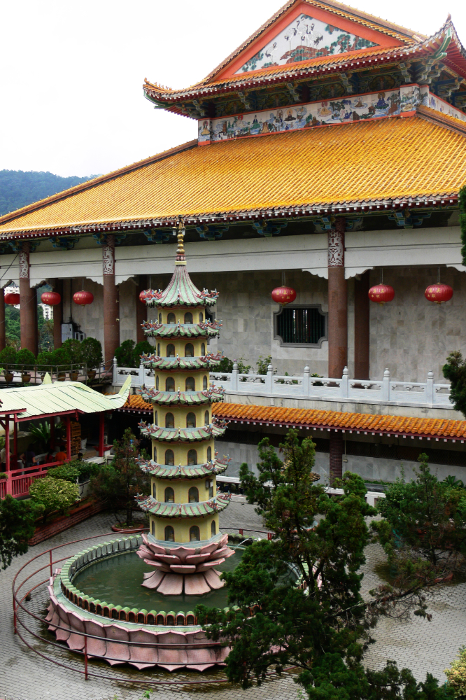 Courtyard at Kek Lok Si Temple in Penang Malaysia