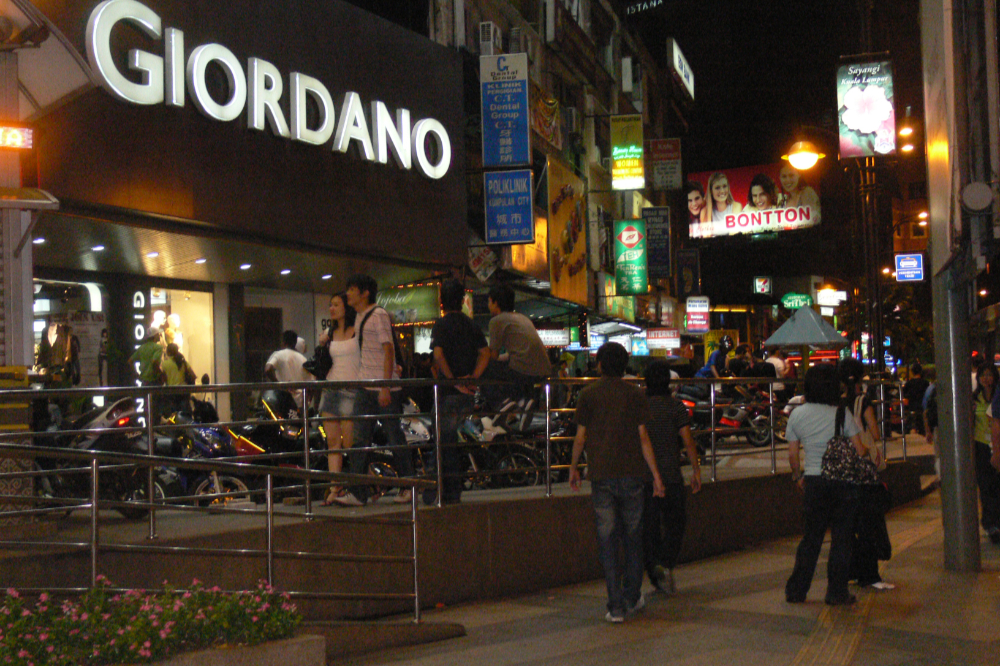 Shopping district in Kuala Lumpur Malaysia