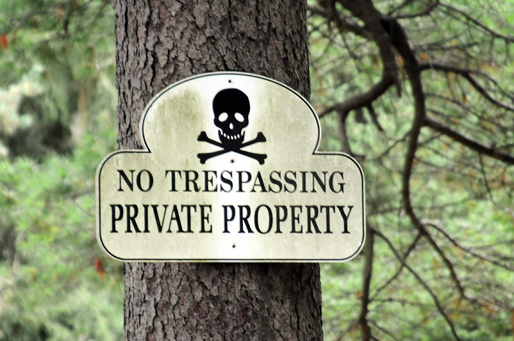 Warning sign near Searles Castle in Great Barrington Massachusetts