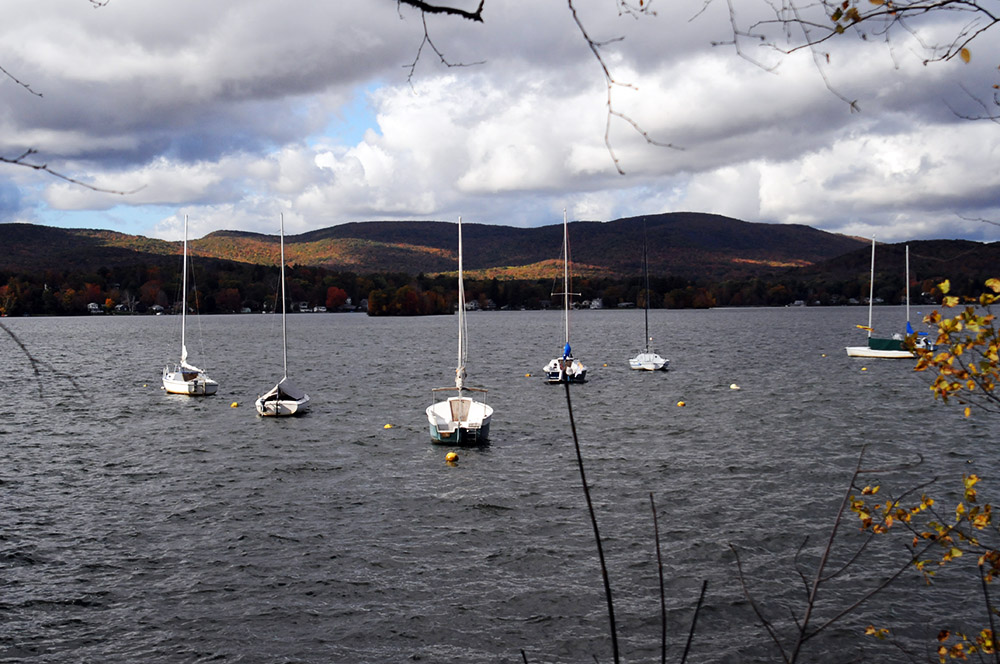 Lake in the Berkshires Massachusetts during autumn