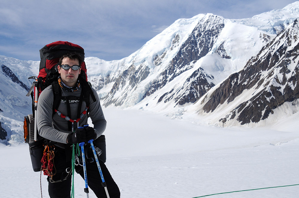 At Denali Base Camp before beginning the climb