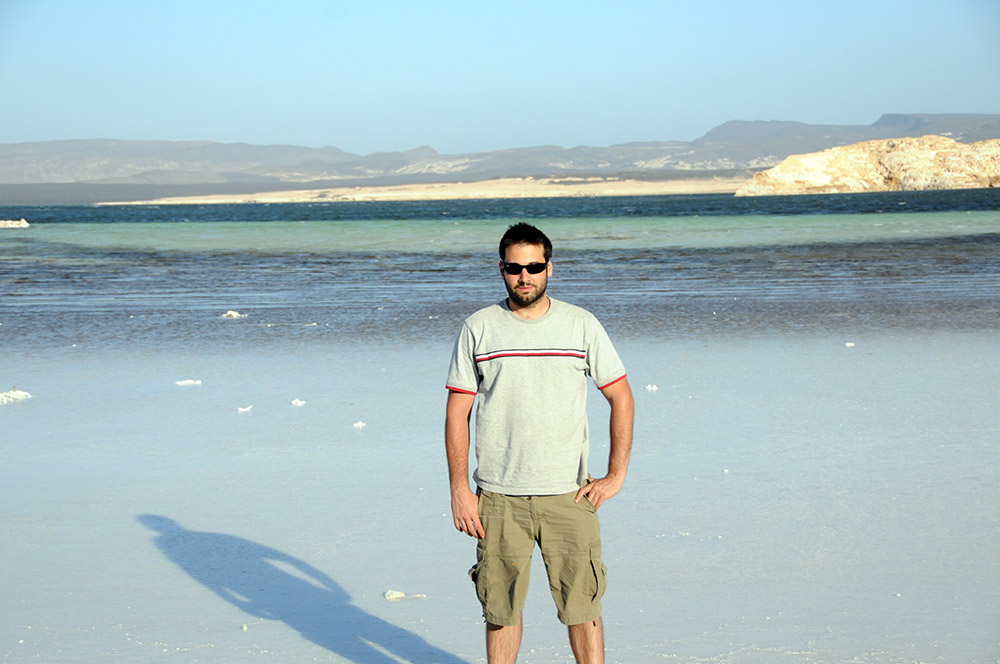 Standing beside Lake Assal in Djibouti