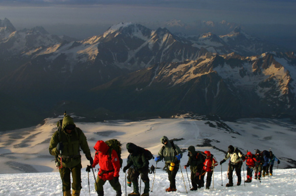My climbing team on Mount Elbrus