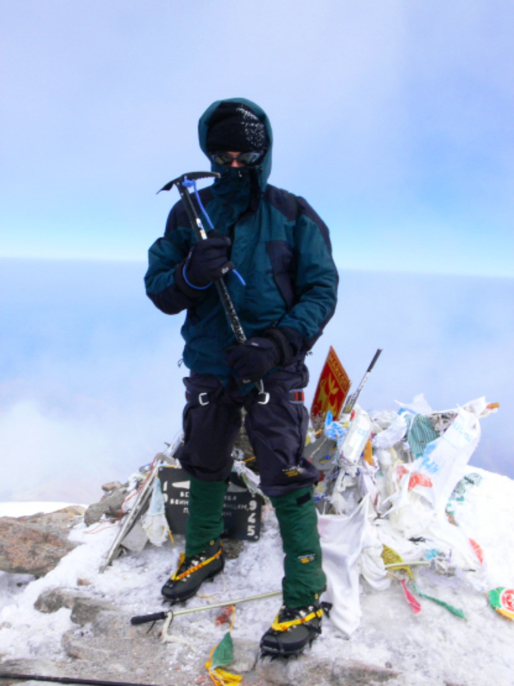 On the summit of Mount Elbrus