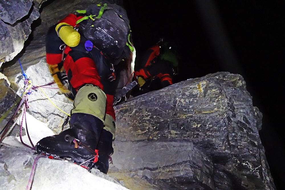 Climber on the Second Step of Mount Everest