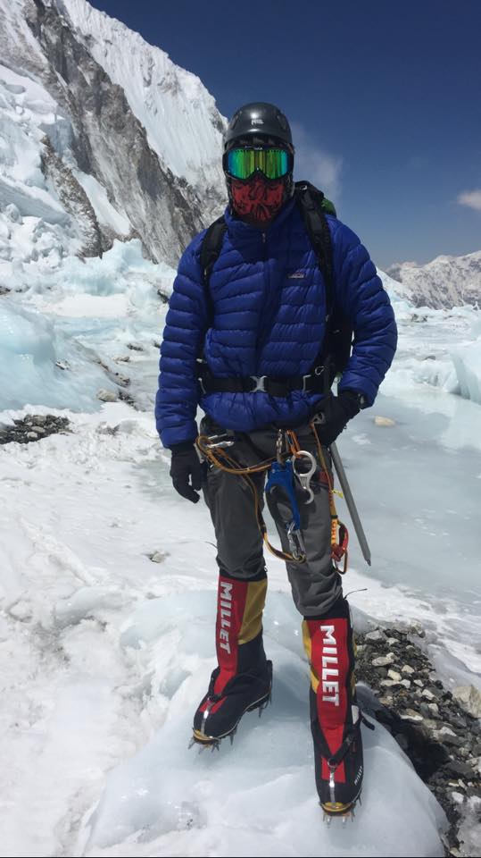George Kashouh in the Western Cwm on Mount Everest