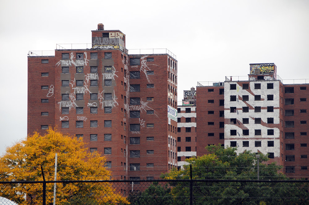 Abandoned apartment building in Detroit Michigan