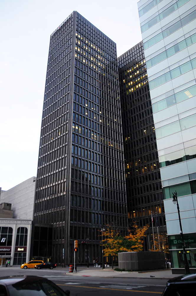 Historic high-rise building in downtown Detroit