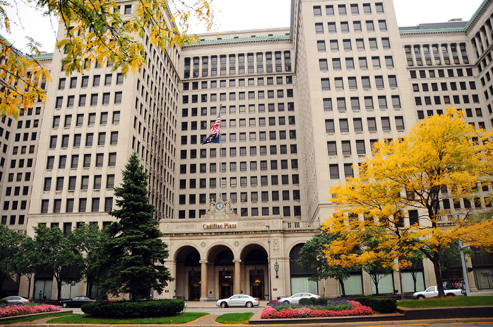 Cadillac Place building in Detroit Michigan