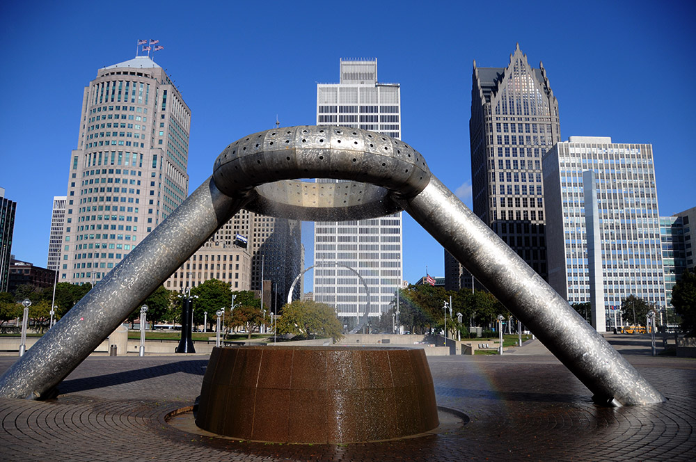 Dodge Fountain at Hart Plaza in Detroit
