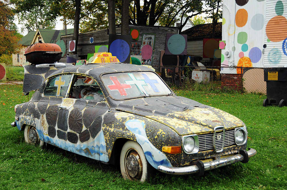 Decorated house at the Heidelberg Project in Detroit
