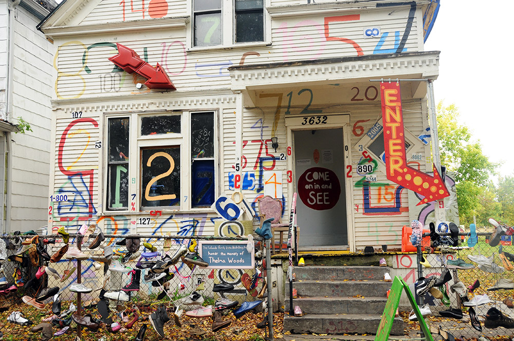 Colorful house at the Heidelberg Project in Detroit