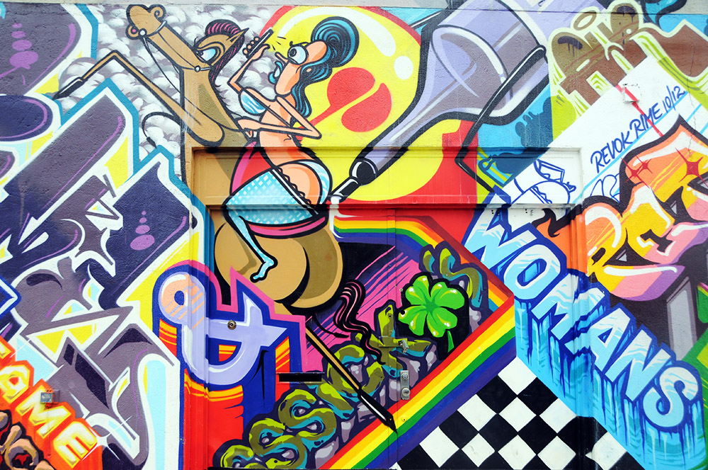 Street art mural in Detroit Michigan
