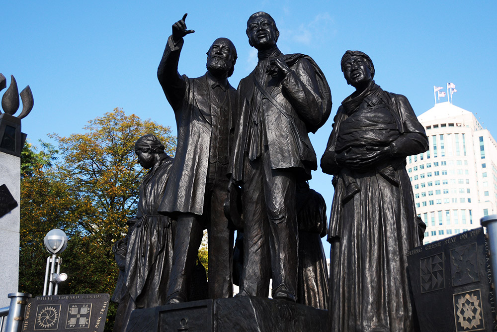 Gateway to Freedom monument in Detroit Michigan