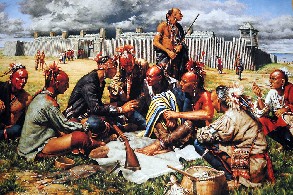 Historic Native American exhibit at the Michigan History Center