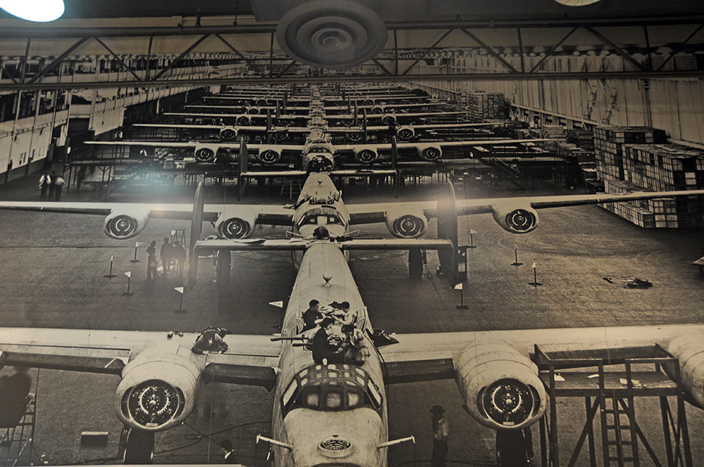 World War II aircraft manufacturing exhibit at the Michigan History Center