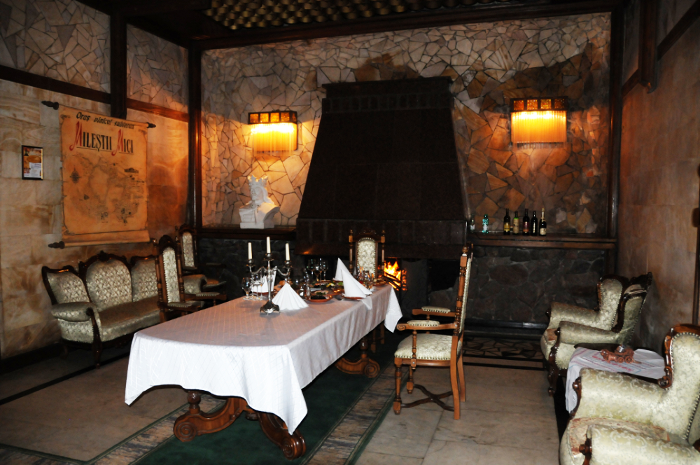 Underground dining room at Milestii Mici winery
